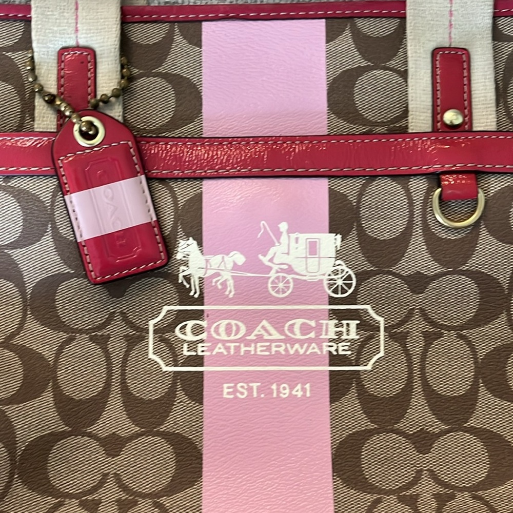 Coach Signature Coated Canvas Tote Bag - Picture 2 of 8